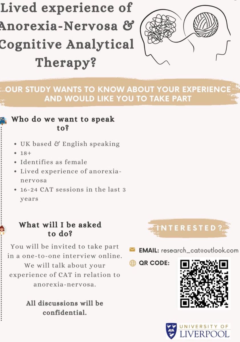 FINAL CALL FOR RECRUITMENT 🗣️

Amongst all the challenges of research, the thing I have loved the most is connecting with people &amp; hearing their stories… It has been such a privilege &amp; I look forward to hearing many more ✨ 

Please get in touch if you’re eligible &amp; interested