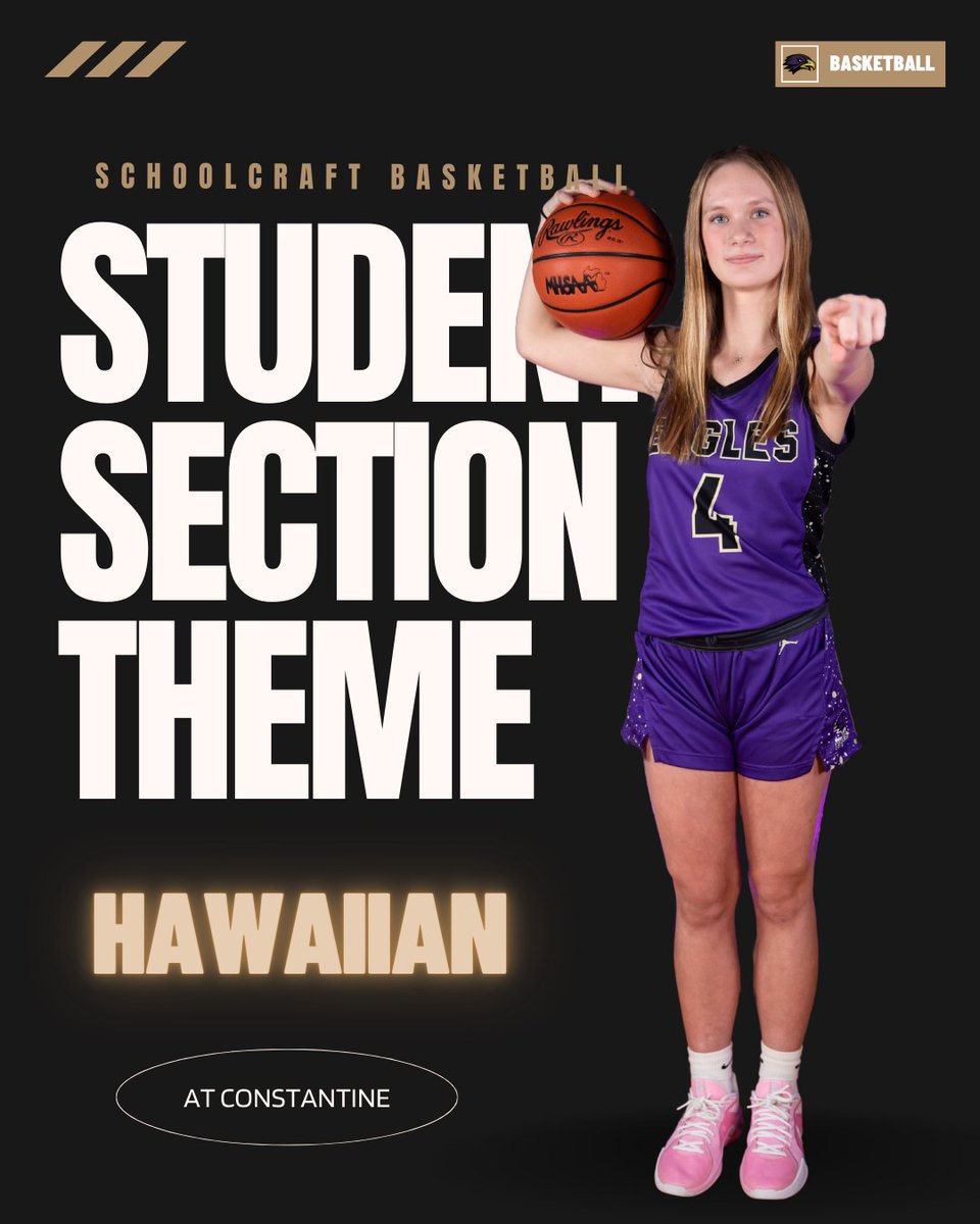 🏀 GAME DAYYY! 🏀

Tonight, our Eagles are heading to Constantine to face off against the Falcons in an exciting triple-header! The action starts with the Girls JV team at 4:15 PM, followed by the Girls Varsity at 6:00 PM. 🦅💜💛 #GoEagles