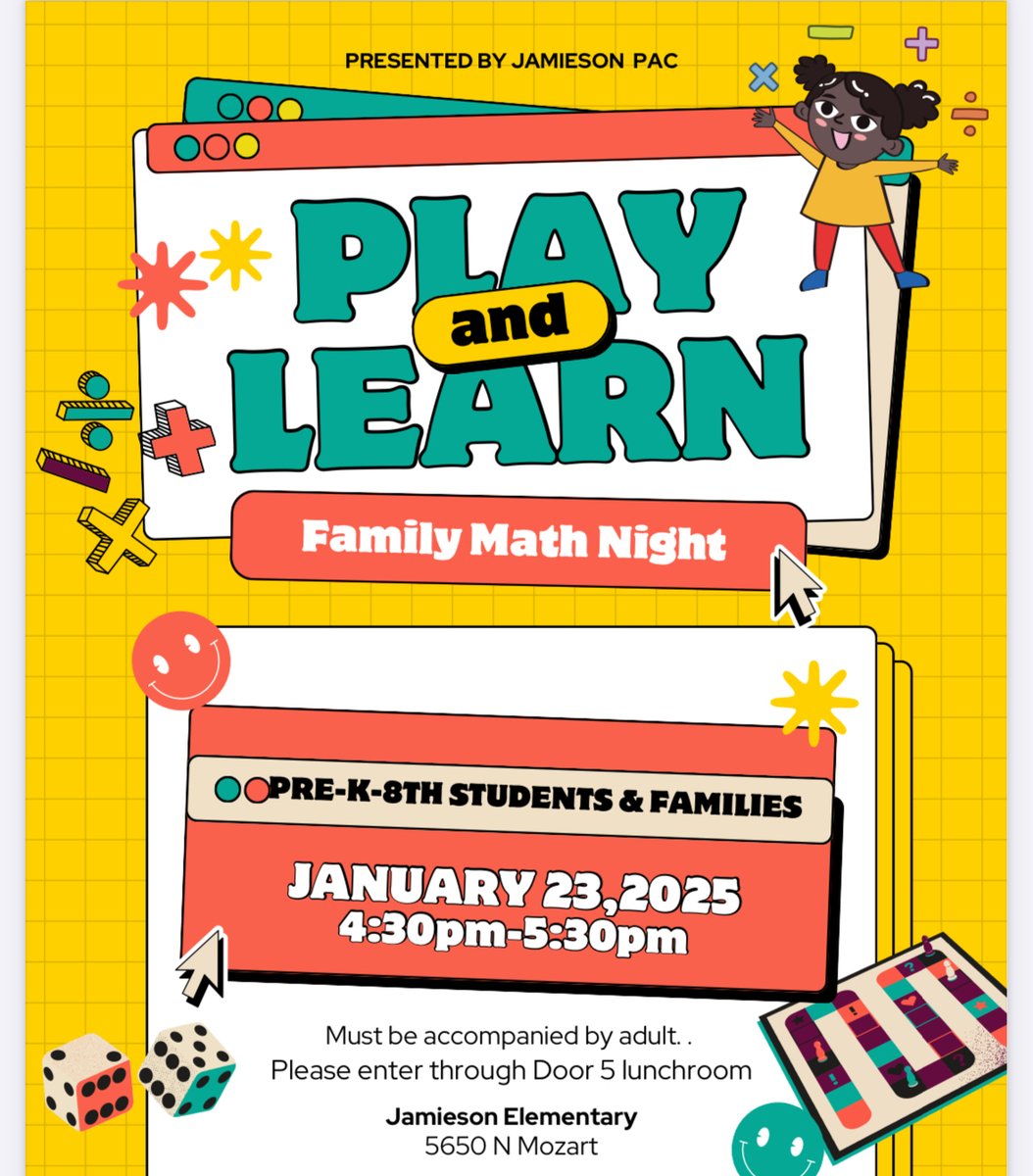 Join us for Family Math Night next Thursday!