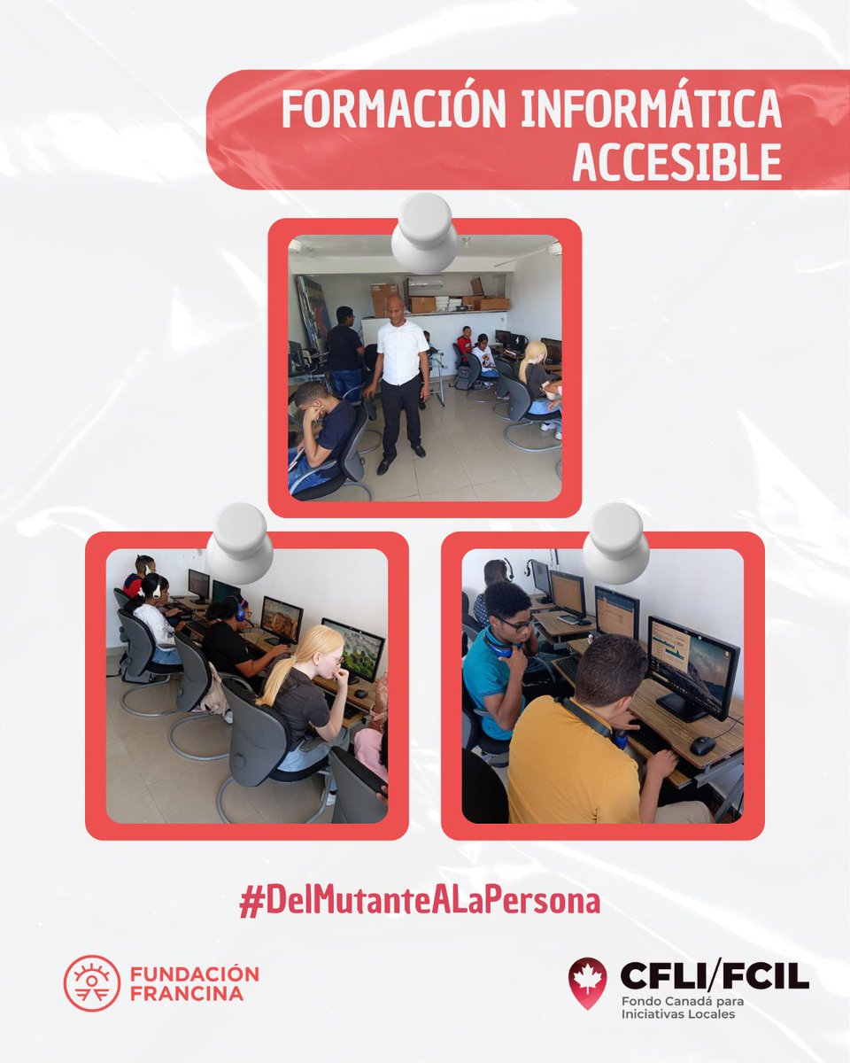 Cada sábado, nuestros jóvenes se forman en informática accesible, preparándose para liderar un futuro inclusivo y profesional. 💻✨ Gracias a #fondocanadard 🍁

 #Inclusión #TecnologíaParaTodos #Liderazgo