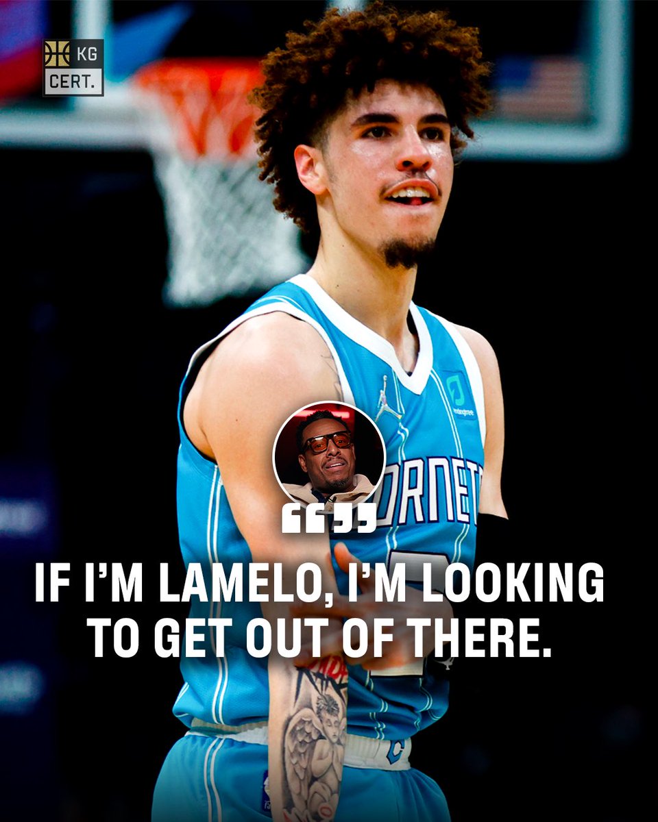 allthesmokeprod's tweet photo. The Hornets need to make a franchise-altering move, or else it might be time for LaMelo Ball to look elsewhere. 👀

An all-new episode of Ticket &amp; The Truth is available now on the KG Certified YouTube. https://t.co/8lMuT6Q8LY