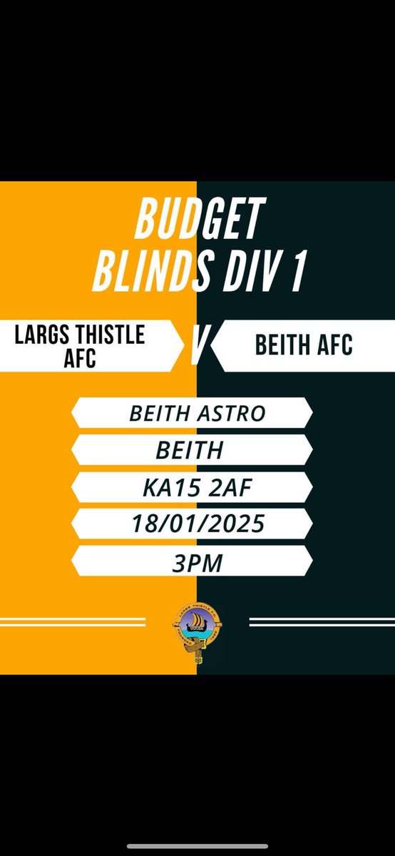 After the new year freeze 🥶 postponing a majority of games last weekend we now kick off 2025 this week with the short journey over to Beith 👇🏻