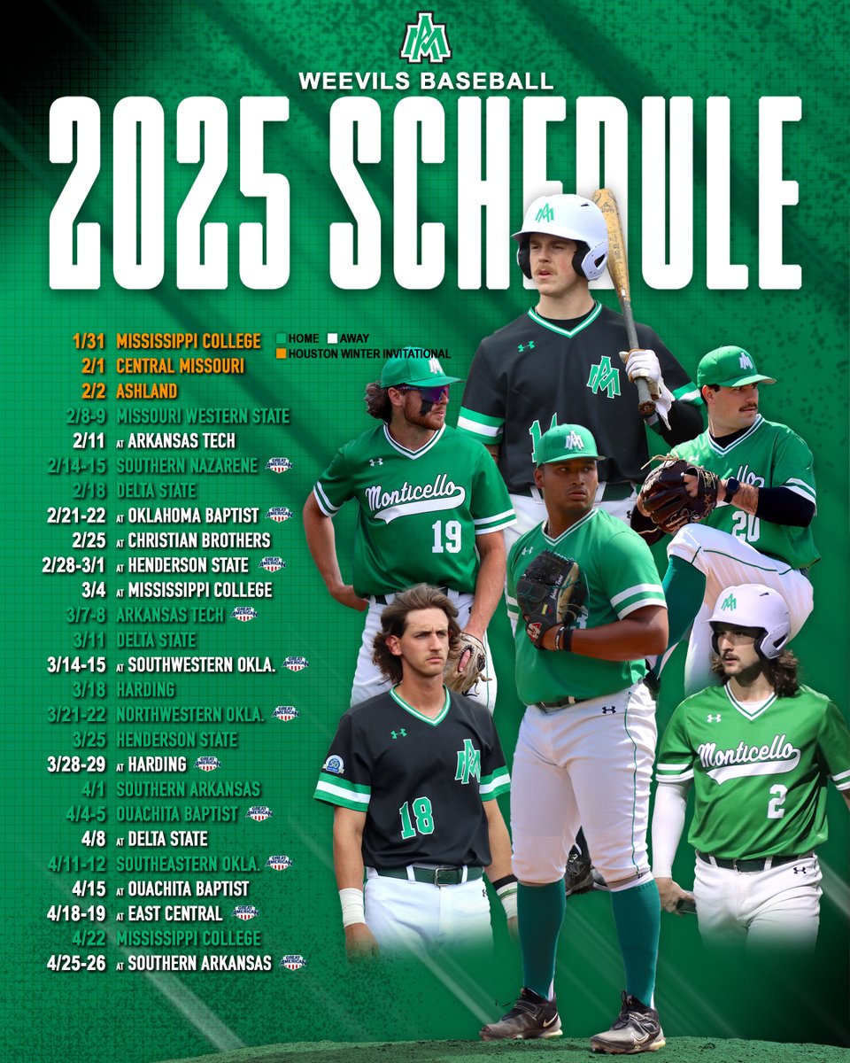 Schedule Released for @WeevilsBaseball 2025 Season 🗓

🔗 uamsports.com/news/2025/1/17…

#WeevilNation