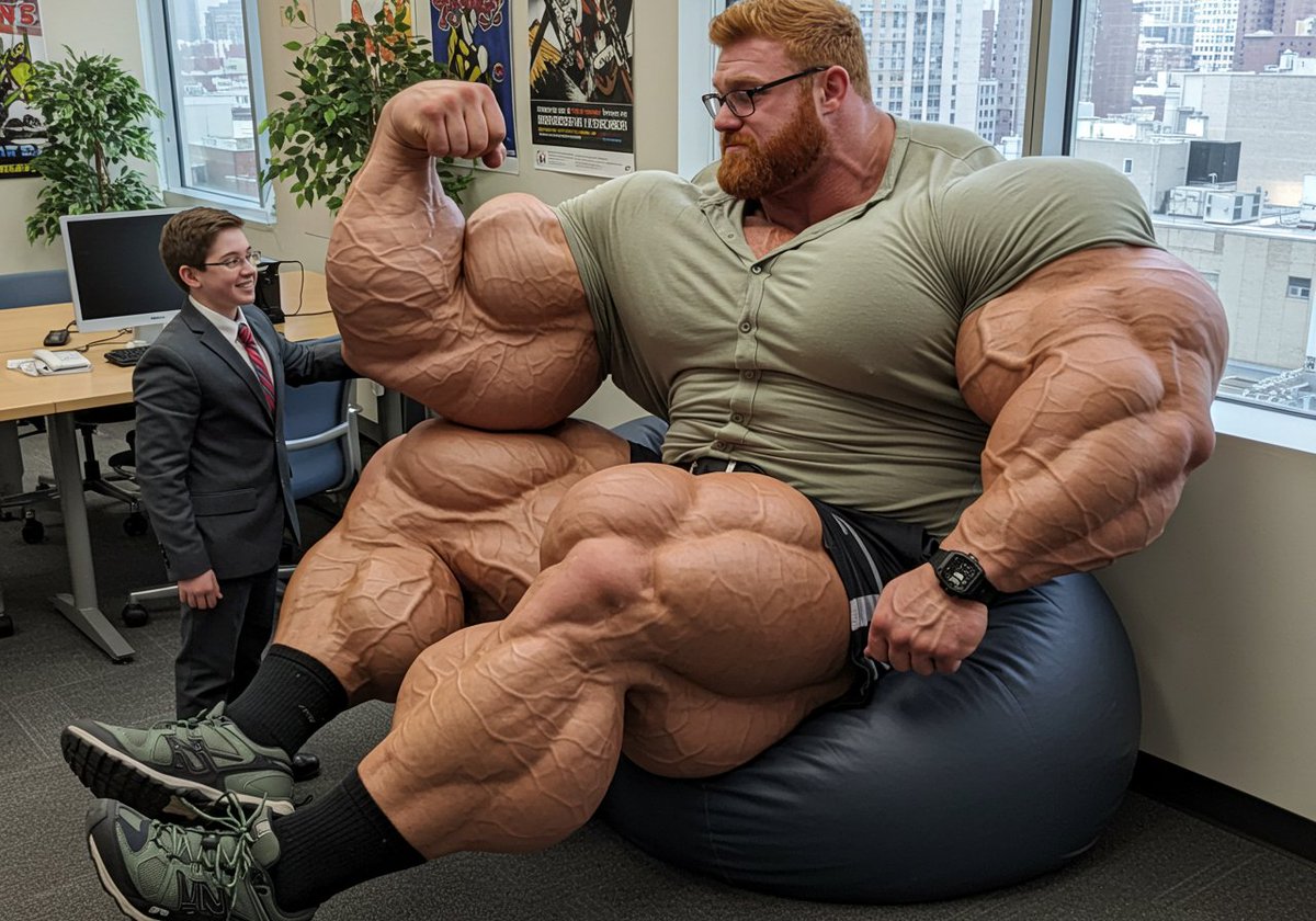 The passionate moment of your Muscle-Monster-CEO