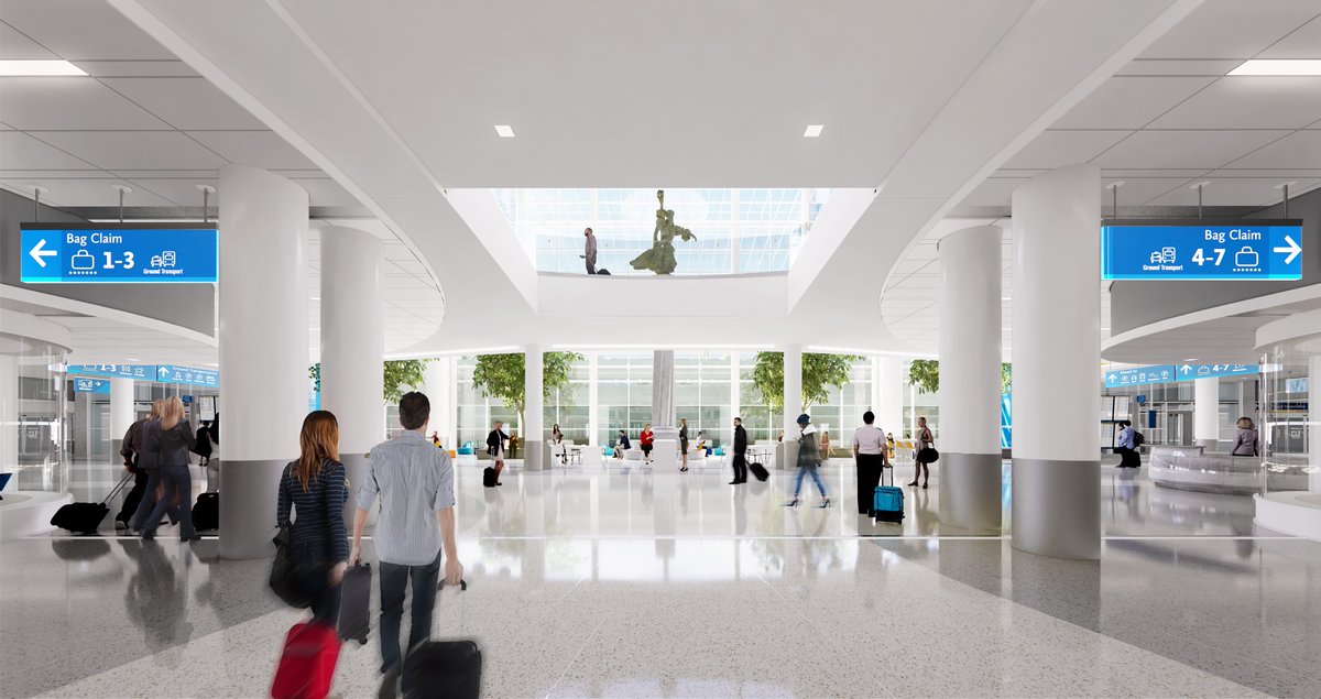 CLTAirport's tweet photo. Arriving this fall: the completion of #CLTairport's Terminal Lobby Expansion. #DestinationCLT https://t.co/rPiphfpROg