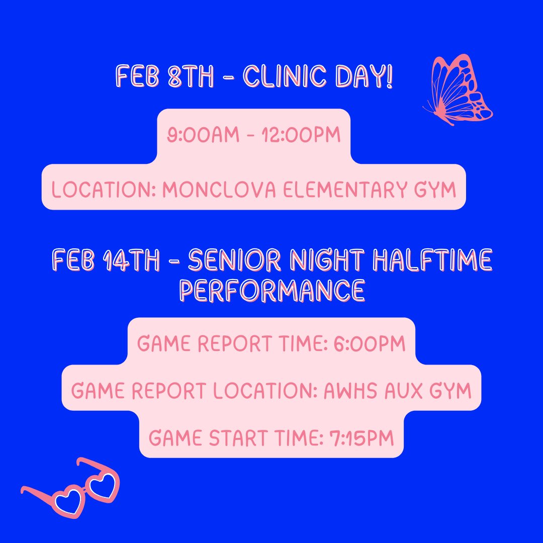 AWHS_DanceTeam's tweet photo. TODAY IS THE LAST DAY TO REGISTER FOR OUR 2025 JR DANCE CLINIC!!!💙🤍🩷 https://t.co/BdpcIh2tPM