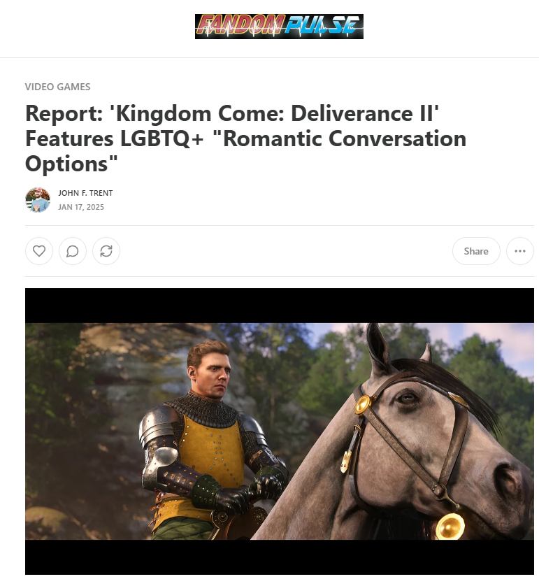 jondelarroz's tweet photo. Kingdom Come: Deliverance II is woke.

It promotes evil LGBTQ+ lifestyles.

I identify as non-buy-nary. Do you? https://t.co/AR36tcslQL