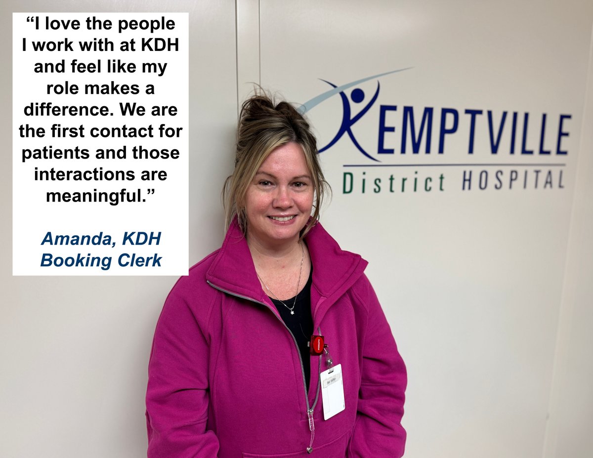 Are you interested in an administrative career at KDH? We’re hiring a Booking/Filing Clerk, along with an EPIC Coordinator. Join a team that feels like a family and works together to provide excellent health care!
Visit kdh.on.ca for more details.