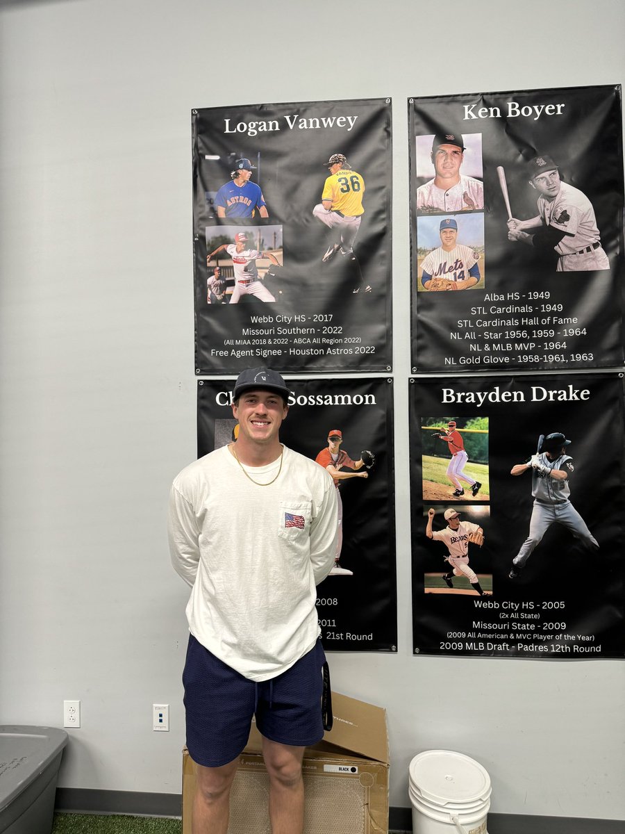 Swung by <a href="/wcbaseballcards/">Webb City Baseball</a> indoor facility to check out the Hall of Fame wall, always appreciating the support.