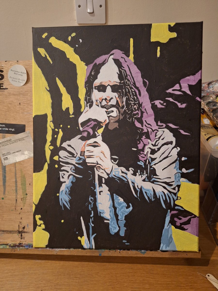 The Prince of Darkness is starting to emerge #painting #paint #ozzy #ozzyosbourne #WIP #wipart #art #drawing #portrait #acrylic
