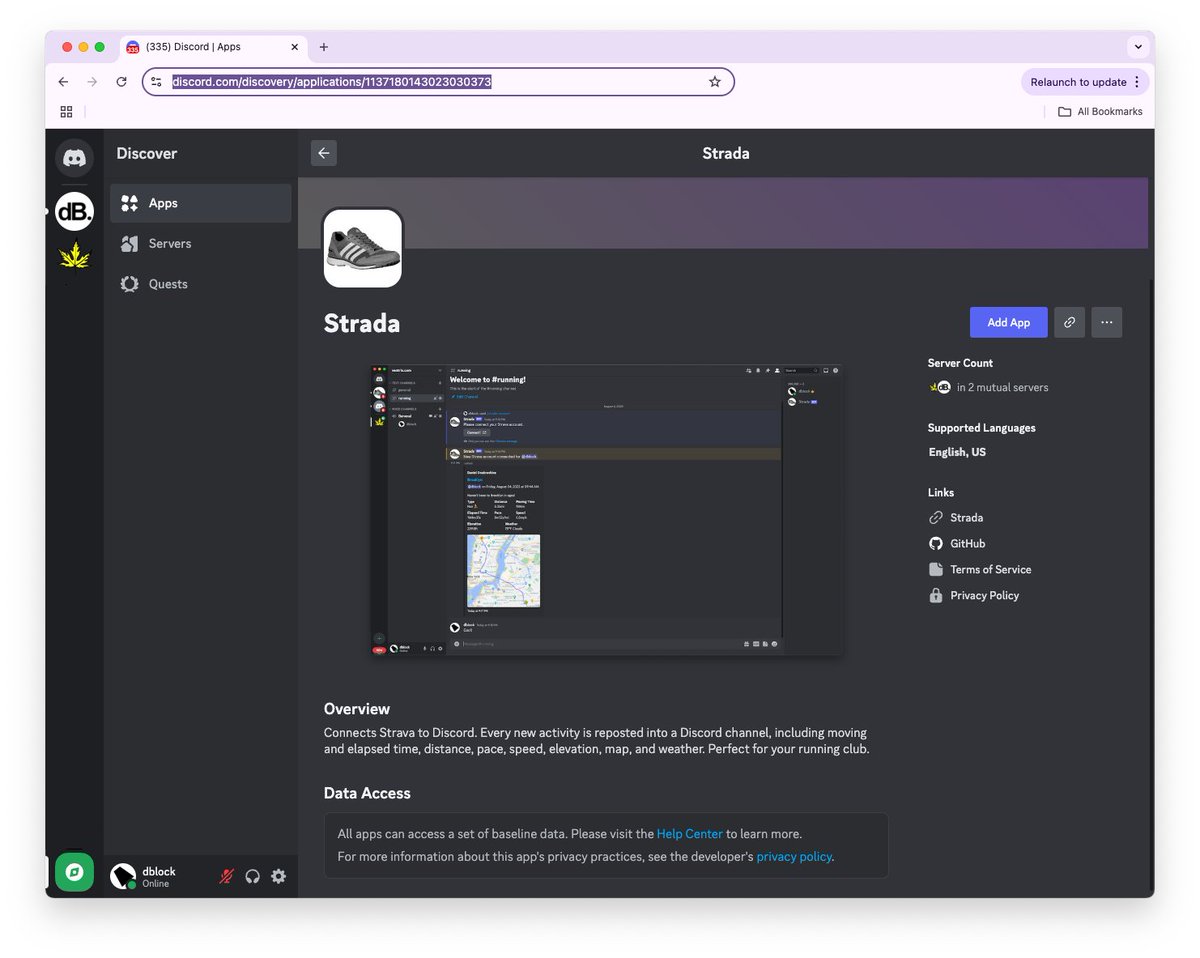 playplayio's tweet photo. Strada is now a verified Discord app and can be found in the app directory.

https://t.co/VBkf4inHOA https://t.co/RhkxFseg6f