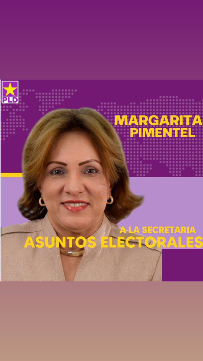 Apoyamos a <a href="/Lmargaritap/">Margarita Pimentel</a> a la secretaría de asuntos electorales de nuestro <a href="/PLDenlinea/">PLD</a> 👏👏