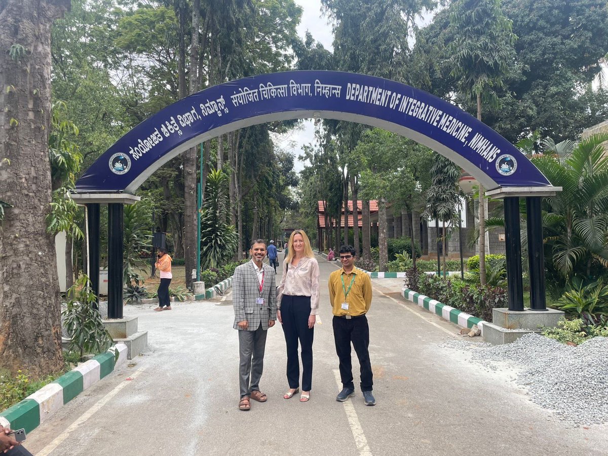 Prof Bhargav and Dr Daivik showing me the Dept of Integrative Medicine at NIMHANS ⁦<a href="/NIMHANS_BLR/">NIMHANS, Bengaluru</a>⁩ ⁦<a href="/YorkStJohn/">York St John University</a>⁩ ⁦<a href="/YSJPsych/">Psychology @ YSJ</a>⁩