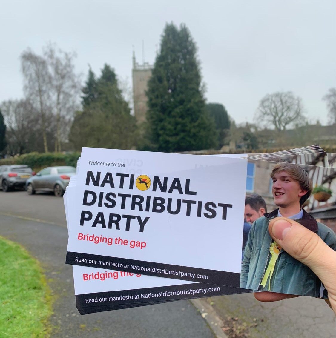 natdisparty's tweet photo. Tyler and our incredible team have been busy spreading the word about our #Distributist vision for a better future. This week, we distributed around 100 leaflets in Sherston, Wiltshire, our very first campaign in this county! https://t.co/1fk4qJJnsE