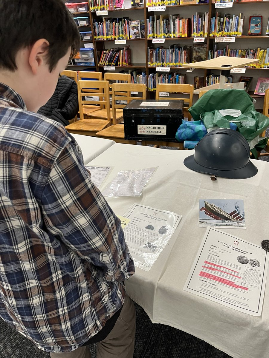 This has been a great week for 7th grade Social Studies! Students visited the Library to view WWI Artifacts shared by the MacArthur Memorial Museum. Thank you Mrs. Heilig for organizing this opportunity. <a href="/vbschools/">VBSchools</a>