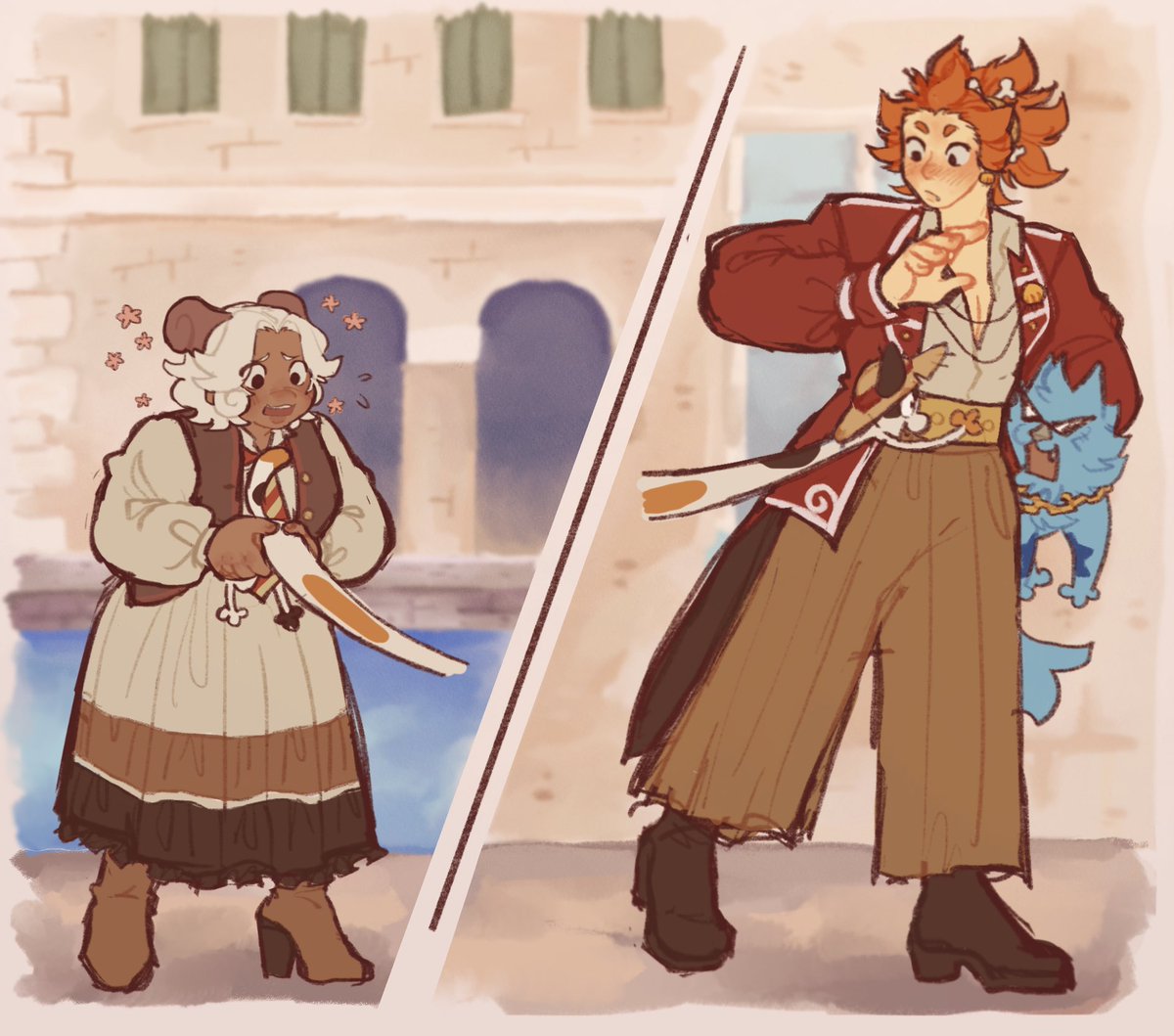 water seven meetcute where nothing bad happened to merry. also alt outfits :D