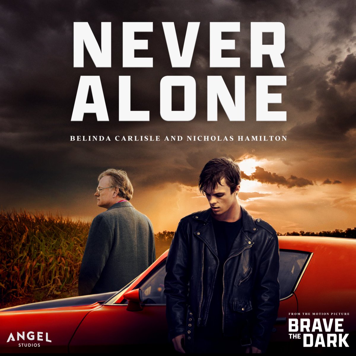 belindacarlisle's tweet photo. New recording “Never Alone”, the original end title song performed by Nicholas Hamilton and myself and taken from Angel Studios newest film, “Brave The Dark”. Available to stream and download from all major platforms.  
Movie will be January 24th! 

https://t.co/gGQdbZxsIP https://t.co/nu4BdqolQm