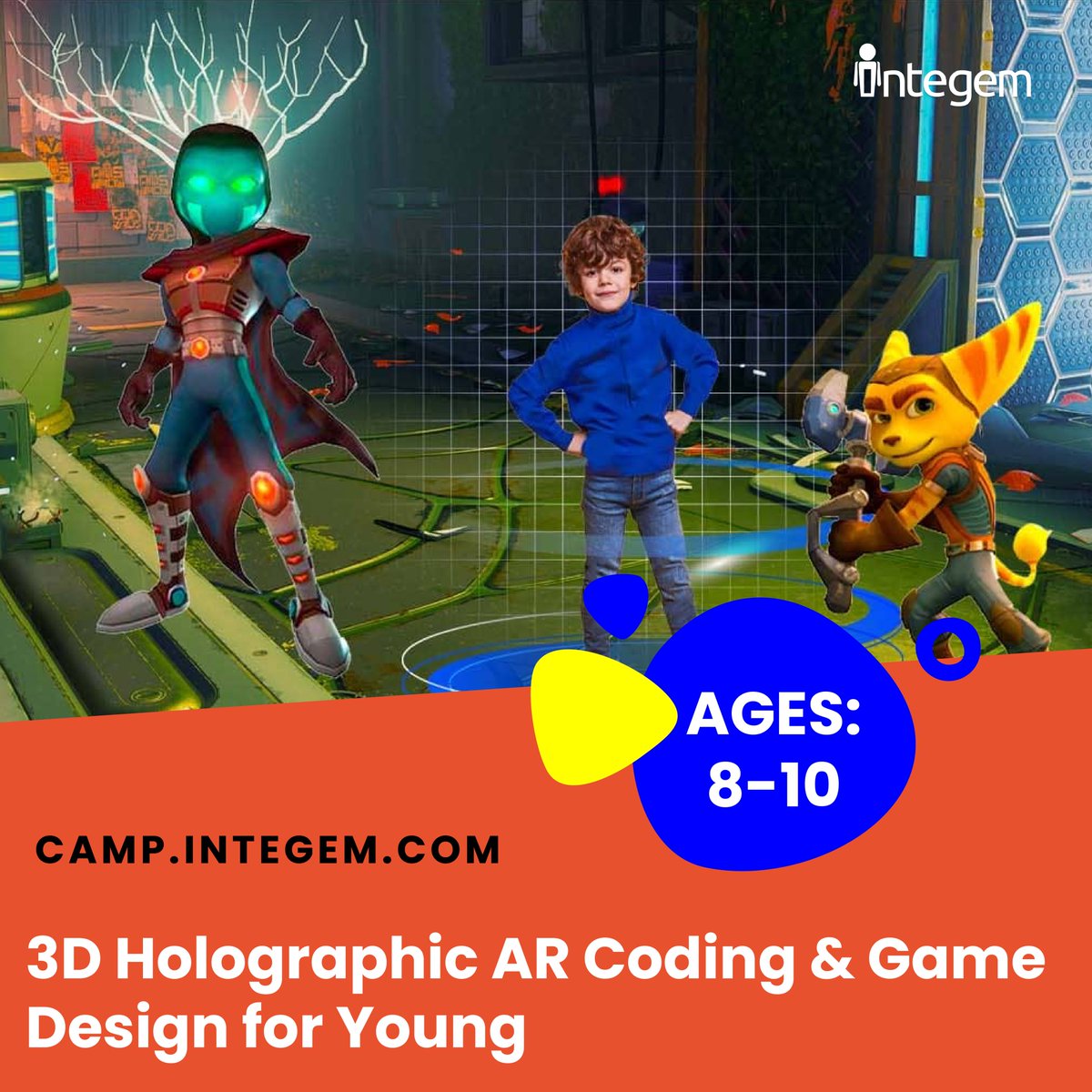 Integem_Inc's tweet photo. Level up your child’s imagination with our 2-week 3D Holographic AR Coding &amp; Game Design camp for ages 8–10! Watch them create and step into their own immersive games. No experience needed, WASC-accredited. Let’s power up creativity!
https://t.co/YG5sQXdLA3
 #AR #3DGameDesign https://t.co/Vext09n2DH
