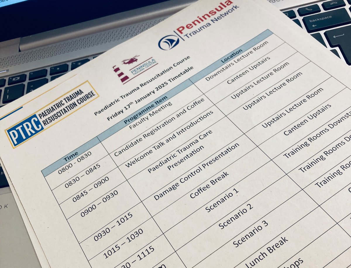 peninsulatrauma's tweet photo. Network are pleaser to be supporting another of the fabulous Paediatric Trauma Resuscitation Courses being run in Plymouth today. Key discussions and skills to learn for all @paediatricblast @MTCPlymouth #PTRC #paediatrictrauma #traumanetwork πΆπΌπ₯π©Ίπ https://t.co/GHfM8Y2R04