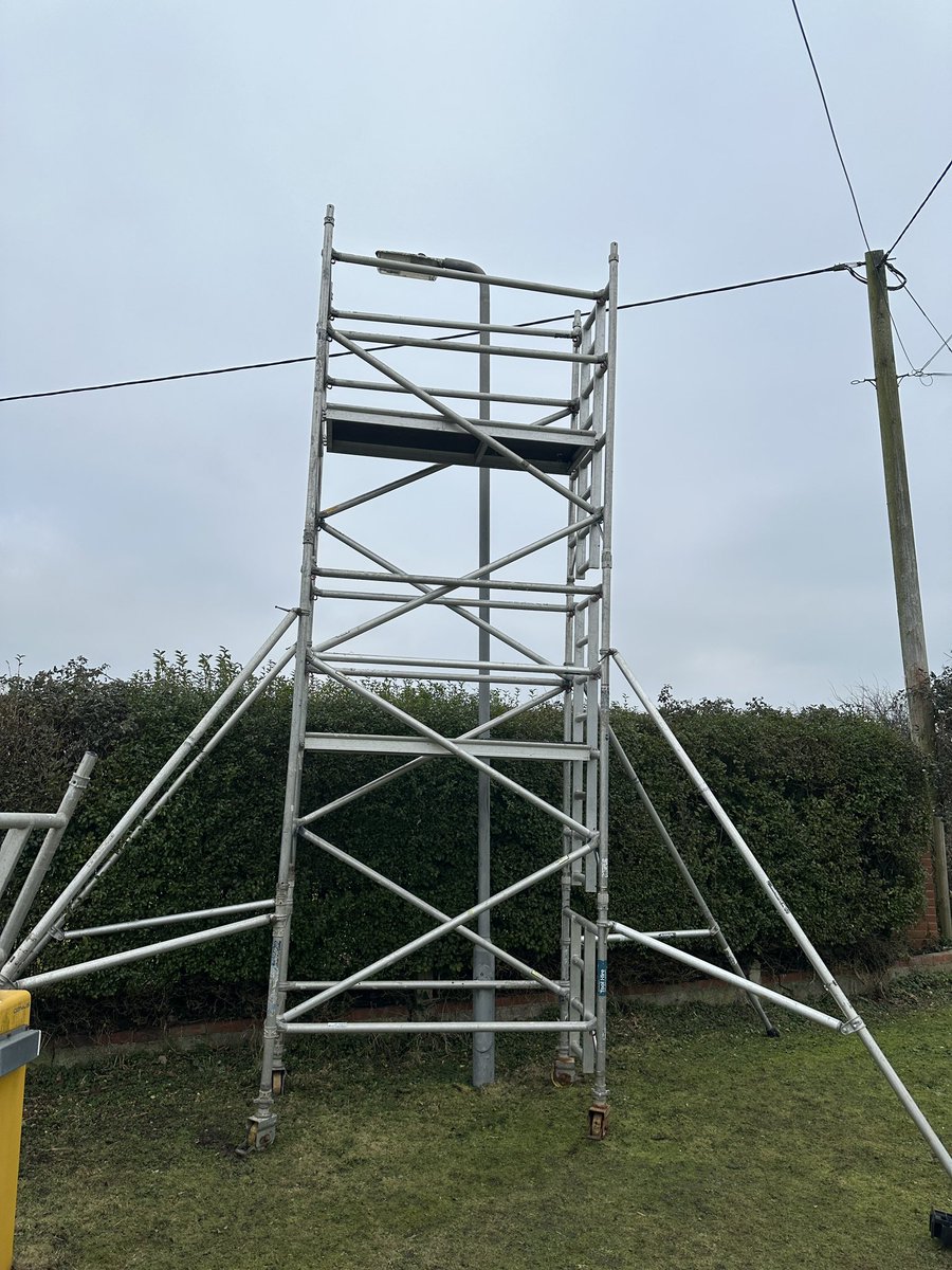 You know when you have to erect a tower to change a lightbulb!!! And you don’t like heights! And the streetlight is wobbly at its peak! Phew….back on solid ground.