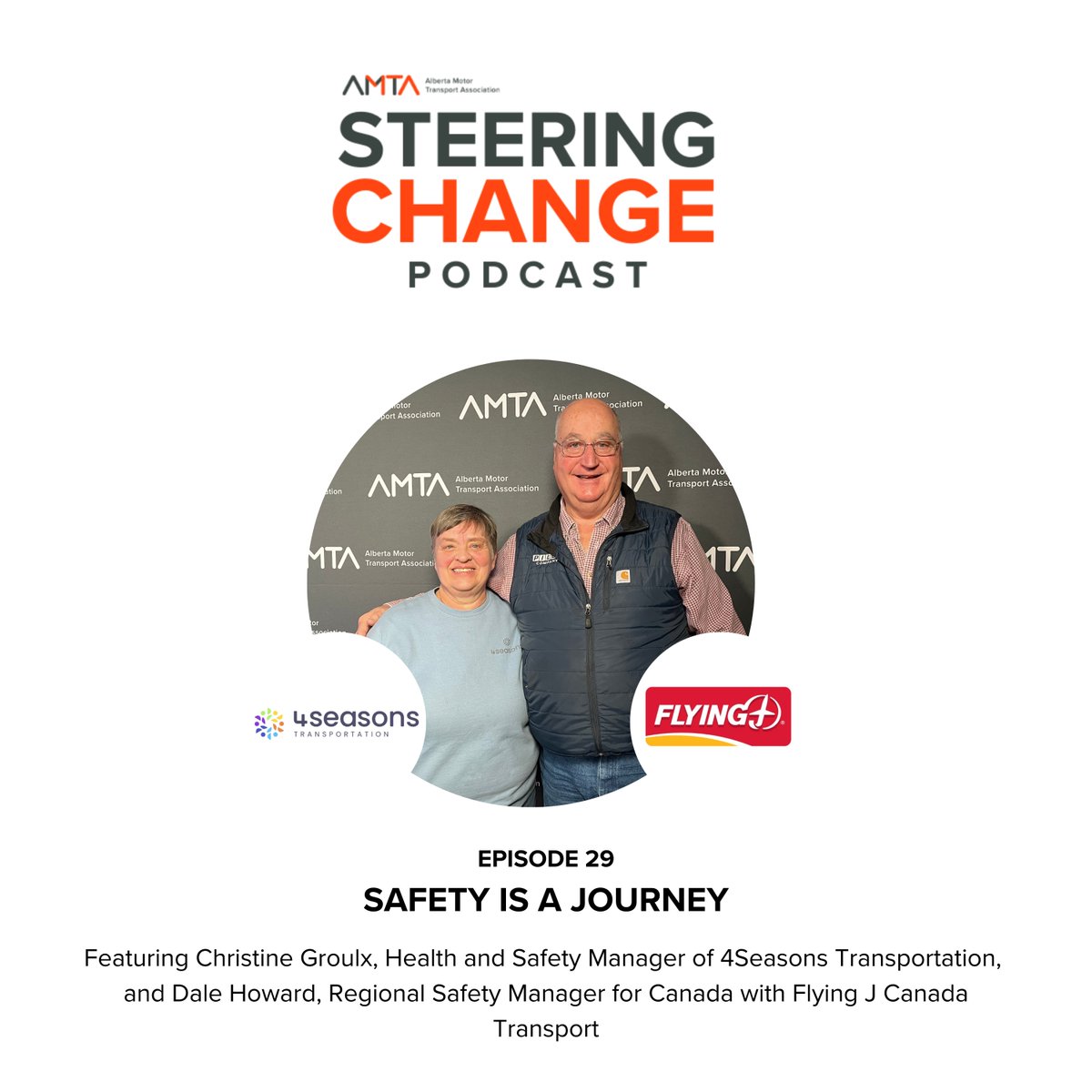 Steering Change Ep. 29 is live!

In this episode, Kelsey &amp; Rob chat with Christine Groulx, 4Seasons Transportation, &amp; Dale Howard, Flying J Canada Transport, for one of our favourite topics: safety.

Listen: steeringchange.ca/episodes/episo… and watch our first in-studio video recording!
