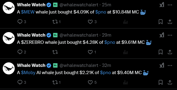 0xLouca's tweet photo. $pno waking up every alert since the launch was made 2 hours ago.

@whalewatchalert bullposting about it with buying 5k More +

Huge dev behind, +2.5k Holder currently in.
You can actually try the product who's actually works.

Dev has locked supply (20%) starting Jul, 2025
Buying theses dips tbh

It's could be also a huge sender from here, remember yesterday how $AGiXT send from 1M to 80M Daily candle.

ca : DDEXoWMyDHpCNCyvg5Pakz5u9AmFzmBjjcs92Ux7pump

Not a financial advice, just a brief for you g
no risk, no lambo.