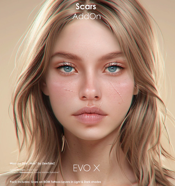 KawaiiFeedSL's tweet photo. Deetalez: Scars Add-On〡50L Friday @ Mainstore〡Taxi: https://t.co/NUFKi3z2HD
#secondlife #metaverse #deetalez #50LFriday #mainstore #kawaiifeed https://t.co/gIC5hqXR00