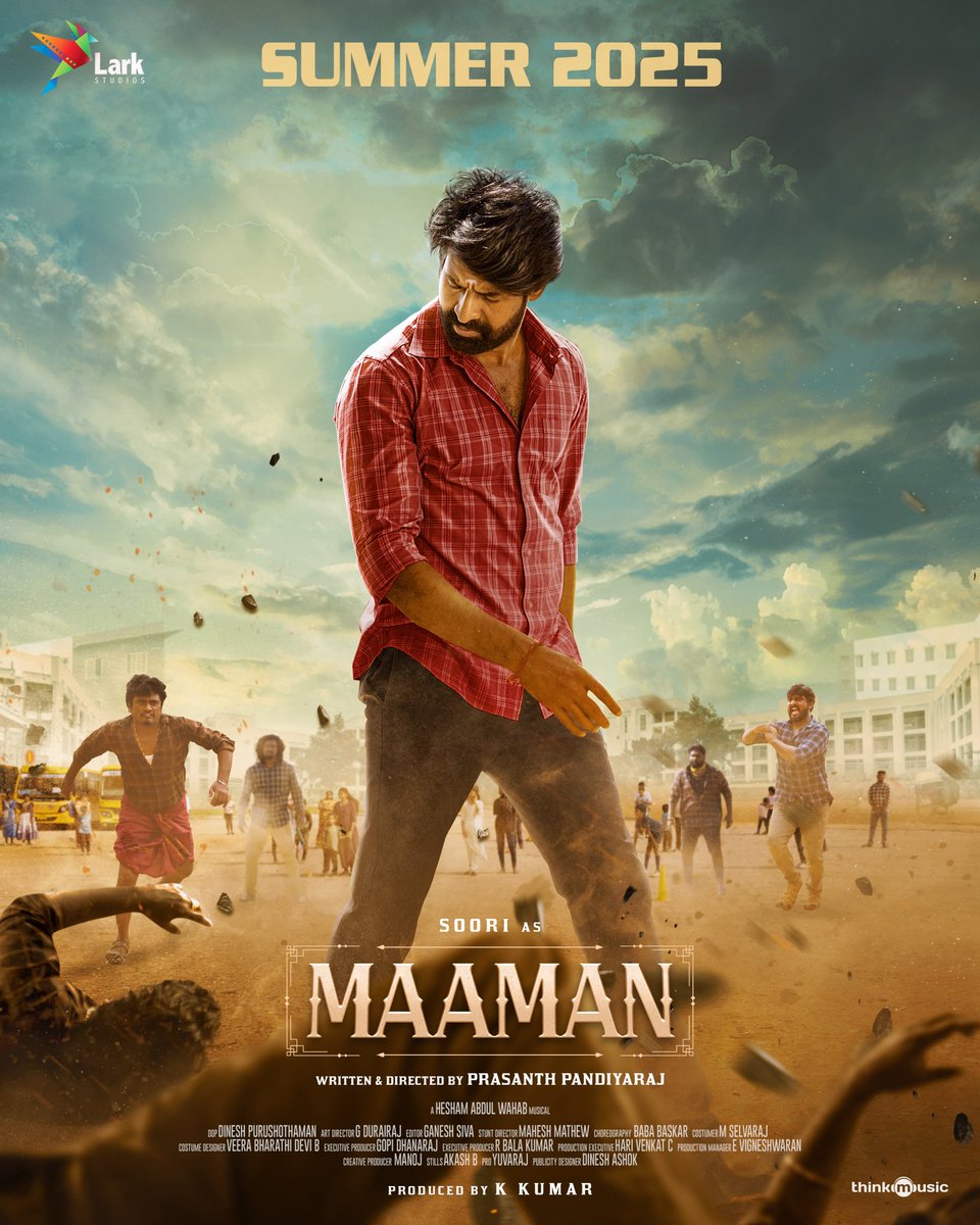 KollywoodCinima's tweet photo. Here are the vibrant first look posters of #Maaman, A colorful entertainer hitting theaters near you in summer 2025!
#MaamanFirstLook
@sooriofficial @p_santh @kumarkarupannan @larkstudios1 #RajKiran @AishuL @veera_samurai @dineshashok_13 #Akash @thinkmusicindia @proyuvraaj https://t.co/rzwwpHGXTc