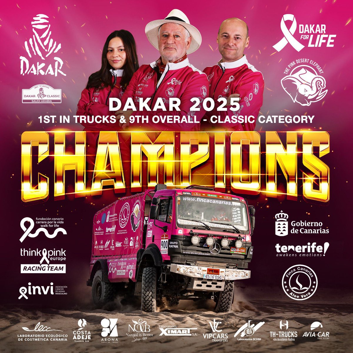 ¡#DAKARPORLAVIDA2025 vuelve a ganar el 1er puesto en camiones clásicos y novenos en la genera🏅l!!!!🩷💙

canarias7.es/deportes/mas-d…