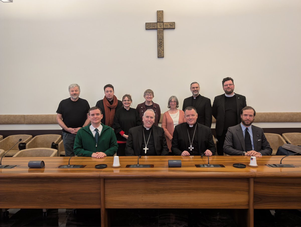 bishopnorwich's tweet photo. Our pilgrimage concludes with meeting staff at the Dicastery for Integral Human Development with migration and environmental issues being high priorities as we seek life in all its fullness for all. Then to the modern martyrs’ church of St Bartholomew on Tiber island. https://t.co/AXYXYLX2T5