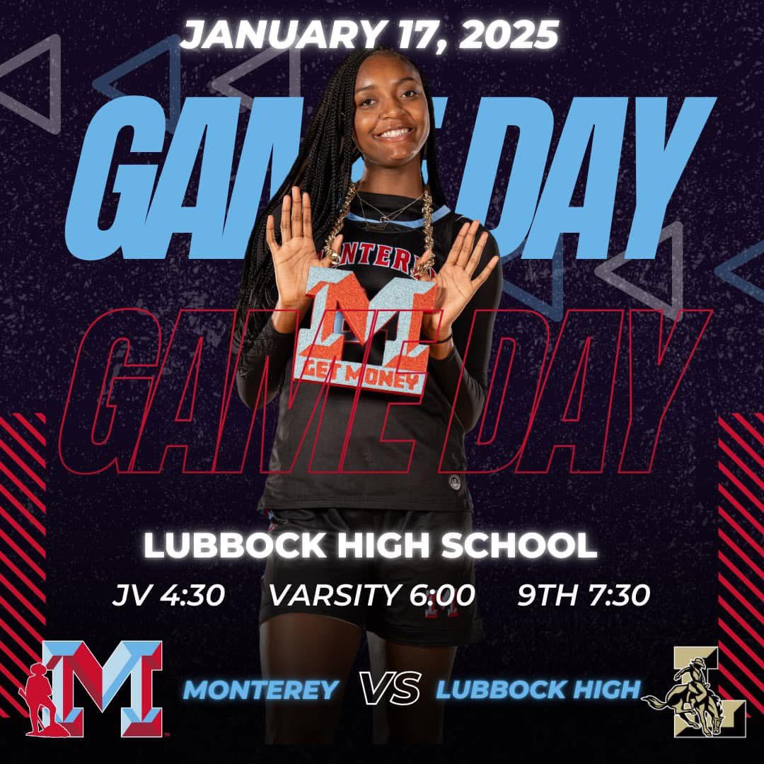 Monterey_Sports's tweet photo. ‼️GAME DAY‼️
🗓️January 17, 2025
⏰JV 4:30
⏰Varsity 6:00
⏰9th 7:30
🆚Lubbock High School
📍Lubbock High School
#GoLadyPlainsmen #BeatEmRed #BeatEmBlue #GoPlainsmen https://t.co/2nvmWfUPQU