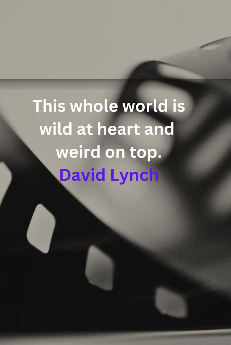 Fiorenza Mella (@fiorenzamella) on Twitter photo This whole world is wild at heart and weird on top. David Lynch.
#quoteoftheday #davidlynch #RIP This whole world is wild at heart and weird on top. David Lynch.
#quoteoftheday #davidlynch #RIP