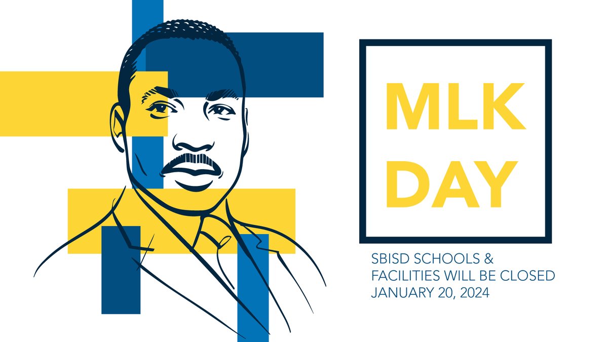 All SBISD facilities will be closed in observance of Martin Luther King Jr. Day on Monday, January 20. All SBISD facilities will re-open with normal operation hours on Tuesday, January 21.
