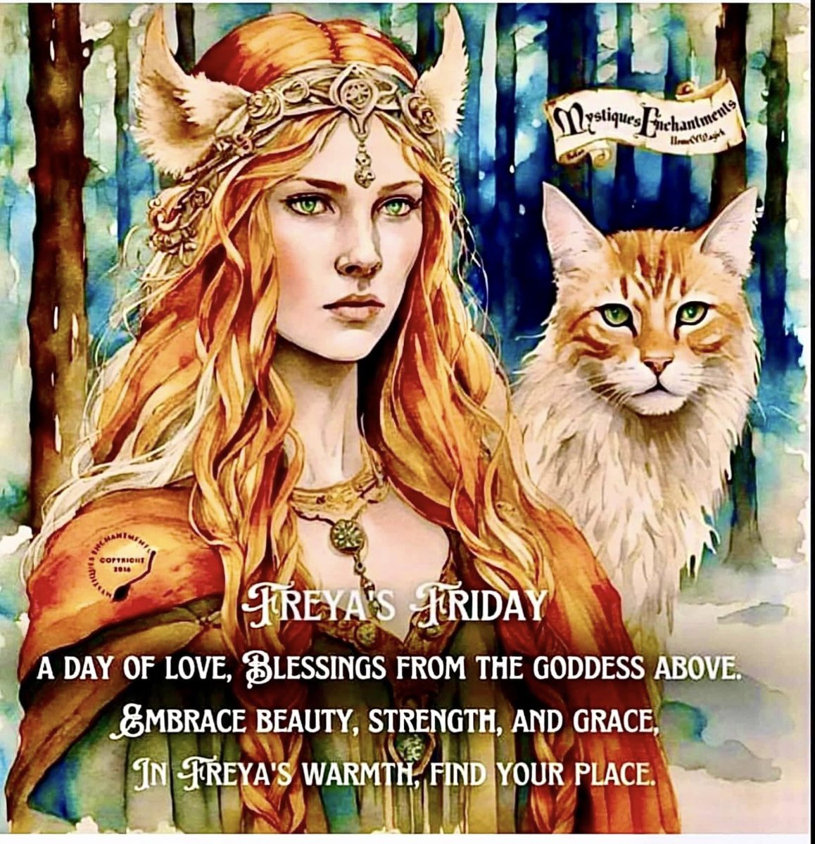ScorpioLisaM's tweet photo. #HappyFreyasDay #FridayIsFreyasDay #HailFreya #Goddess #GoddessFreya #GoddessOfLove #GoddessOfCats https://t.co/tT83kYsfJt