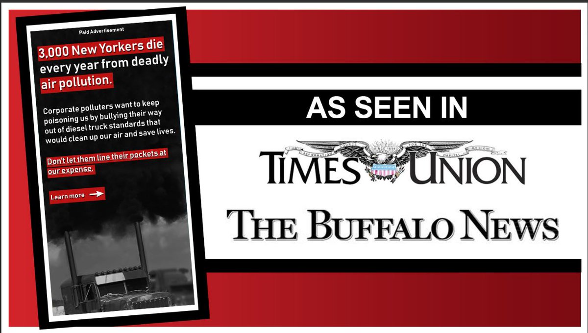 ruben aronin (@rubenaronin) on Twitter photo TODAY: New York clean air advocates, environmental justice organizations, and scientists are in <a href="/TheBuffaloNews/">The Buffalo News</a> & <a href="/timesunion/">Times Union</a> calling out trucking industry lobbyists that are trying to bully their way out of life-saving clean air standards. TODAY: New York clean air advocates, environmental justice organizations, and scientists are in <a href="/TheBuffaloNews/">The Buffalo News</a> & <a href="/timesunion/">Times Union</a> calling out trucking industry lobbyists that are trying to bully their way out of life-saving clean air standards.