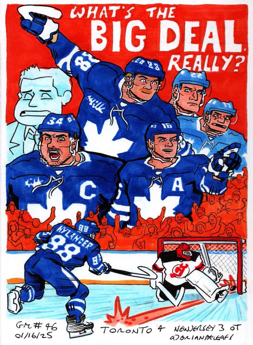 BrianBeLeafs's tweet photo. Game #46. Toronto 4 V NewJersey 3. OT #TorontoMapleLeafs #LeafsForever #LeafsNatìon #GoLeafsGo #WilliamNylander #AustonMatthews #MitchMarner #JakeMcCabe #MaxDomi #SheldonKeefe https://t.co/9MsniTR8sD
