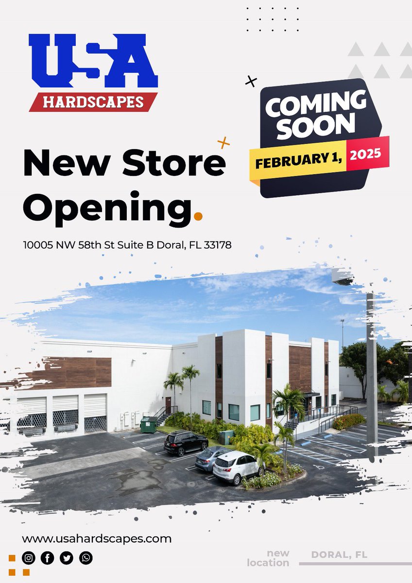 USAMarbleJaimeH's tweet photo. Visit our new store location in Doral, FL, commencing February 1st, 2025, for our grand opening.

Location Address: 
10005 NW 58th Street 
Suite B
Doral Florida 33178 https://t.co/okVBDHyFfJ