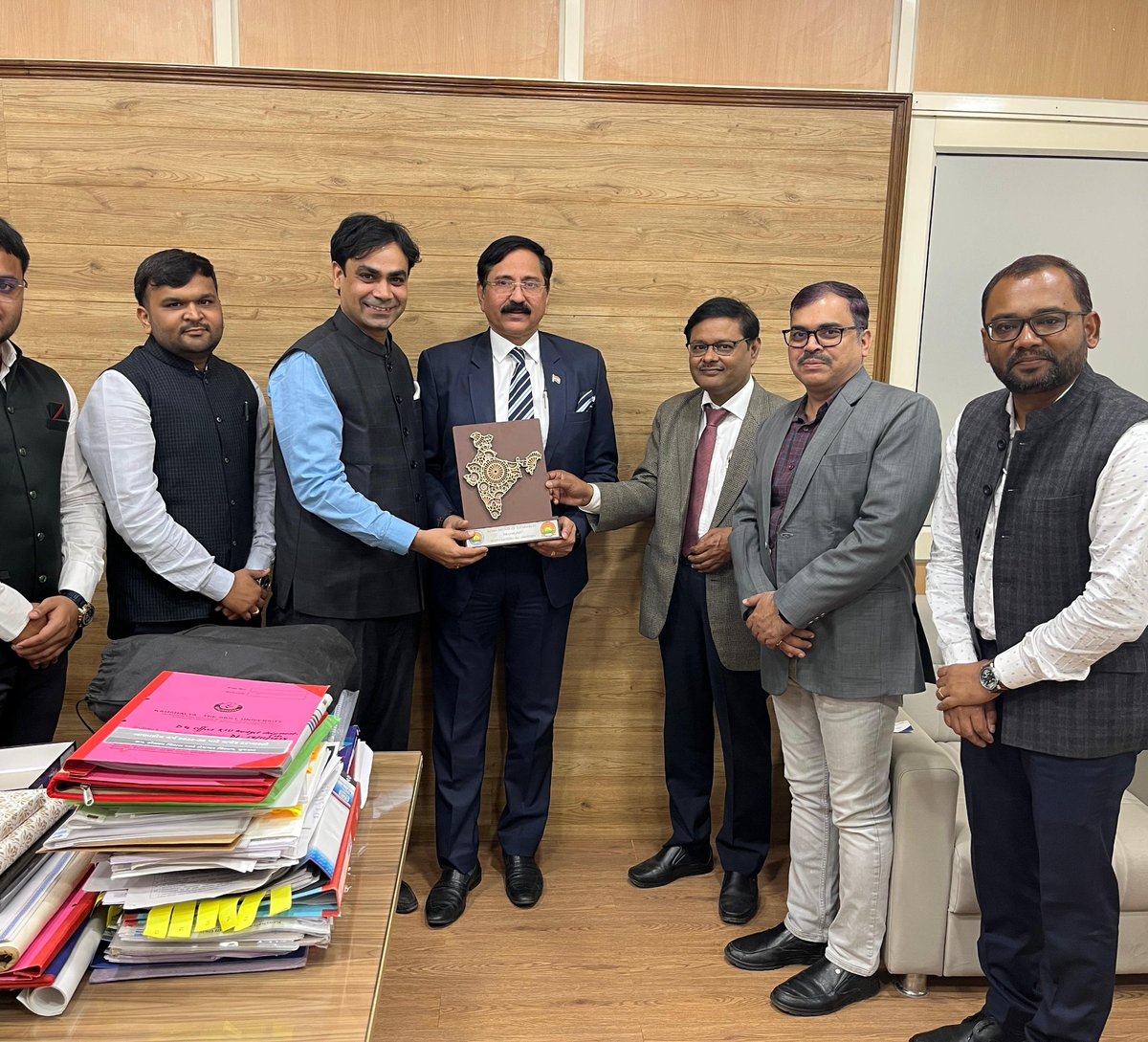 KSU hosted Dr. Birendra Kumar Mishra, DG of IISM &amp; NEHU, Meghalaya, and Mr. Sudhanshu Jangir, Director of IIS, Ahmedabad, to explore collaborations in R&amp;D, environment edu., skill training, and sustainability initiatives for the North East and Gujarat. #Sustainability
#Education