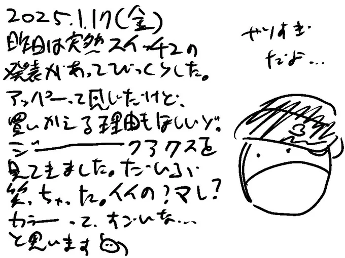 今日の日記です 