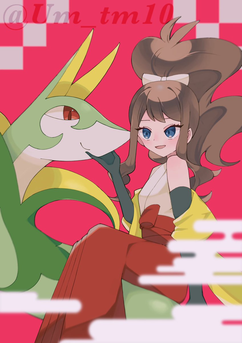 トウコ(ポケモン) 「2025年描き初めジャローダとトウコさん 」|梅トマト🍅のイラスト