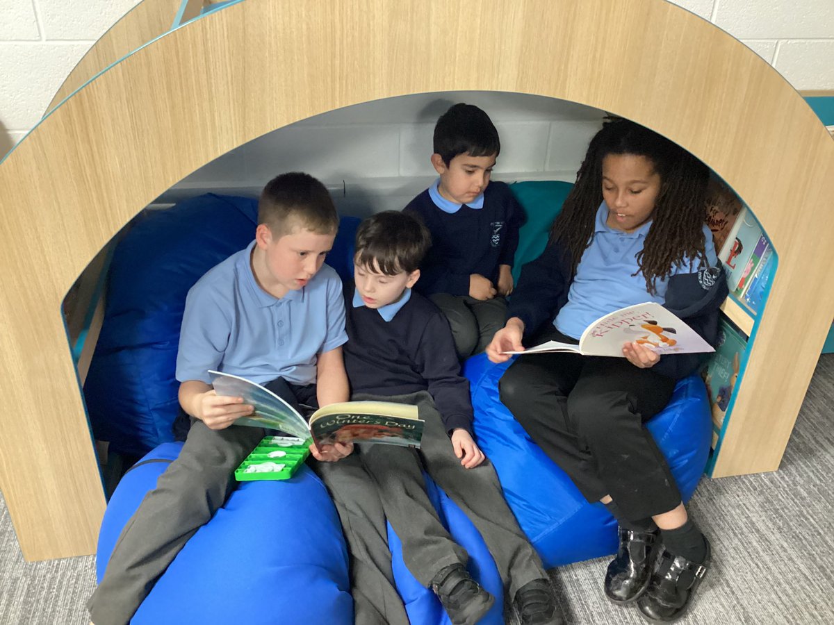 1C thoroughly enjoyed their Reading Buddy session with 5H this afternoon. Such lovely interactions between our younger and older pupils. #stocktonwoodreading