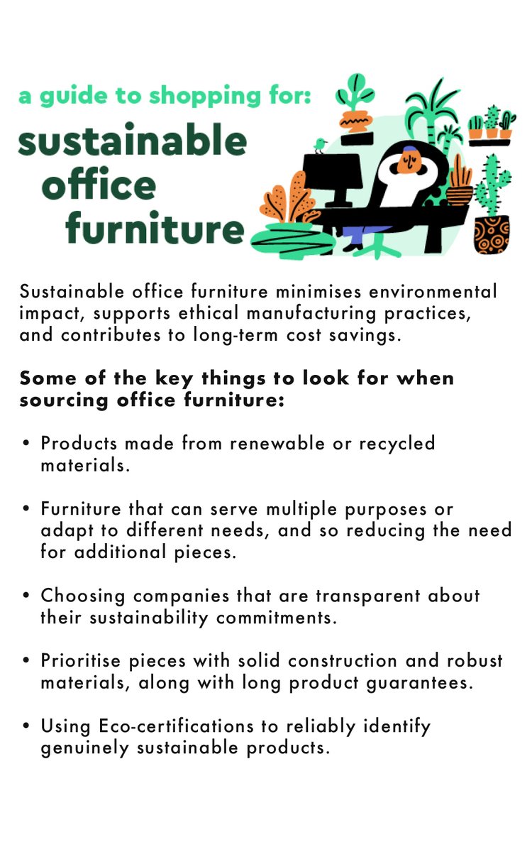 Incorporating sustainability into your office furniture purchasing decisions is not only an environmentally responsible choice but also a step towards creating a healthier and more conscientious workplace. Read our guide to help you choose for your next furniture shop!