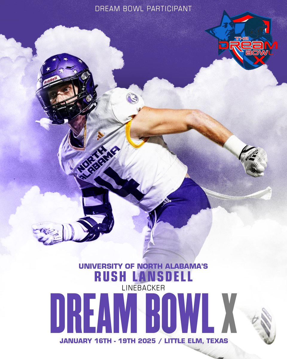 North Alabama Football (@unafootball) on Twitter photo Rush Lansdell <a href="/rushlansdell14/">Rush Lansdell</a> chasing his dreams, down at the <a href="/TheDreamBowl/">The Dream Bowl</a> in Little Elm, TX! Time to Raise The Roar #PurpleSwarm Rush Lansdell <a href="/rushlansdell14/">Rush Lansdell</a> chasing his dreams, down at the <a href="/TheDreamBowl/">The Dream Bowl</a> in Little Elm, TX! Time to Raise The Roar #PurpleSwarm
