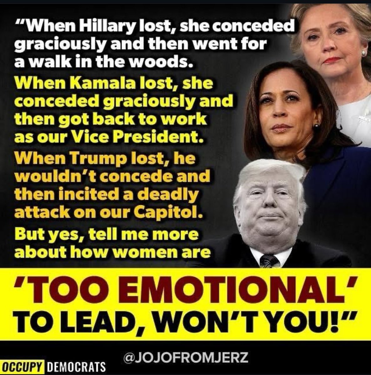 Two smart women and one pussy grabbing bitch🍊💩🤡
#Ban47thInauguration