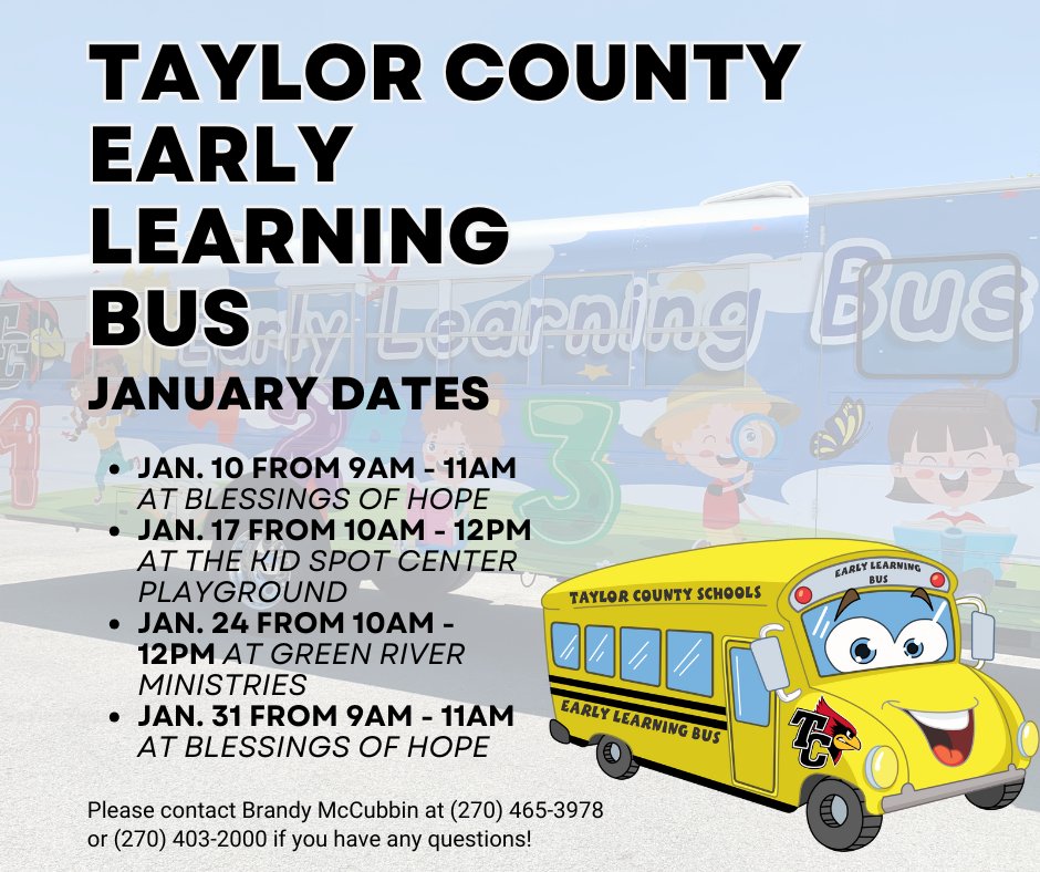TC_Schools_KY's tweet image. 𝐑𝐄𝐌𝐈𝐍𝐃𝐄𝐑: The Early Learning Bus will be at The Kid Spot Center playground TODAY from 10 AM - 12 PM. 

Thank you to our corporate sponsor for allowing us to set up today! 

#tcpride #tccares #EarlyLearningBus