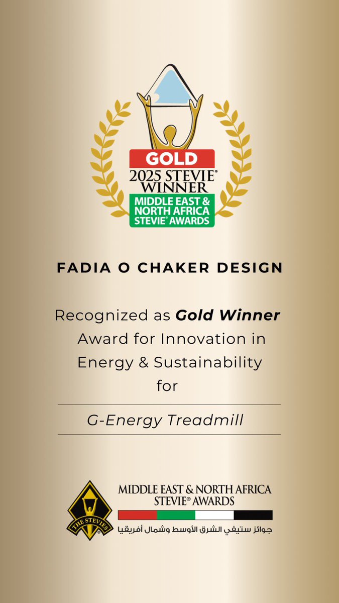 FadiaOChaker's tweet photo. We are delighted to announce that FOC Design has been honored with three prestigious awards: Gold, Silver and Bronze recognizing our excellence in sustainable and innovative design from The Stevie® Awards 

#TheStevieAwards #StevieWinner2025 #MENAStevie https://t.co/NcPYQoDBXO