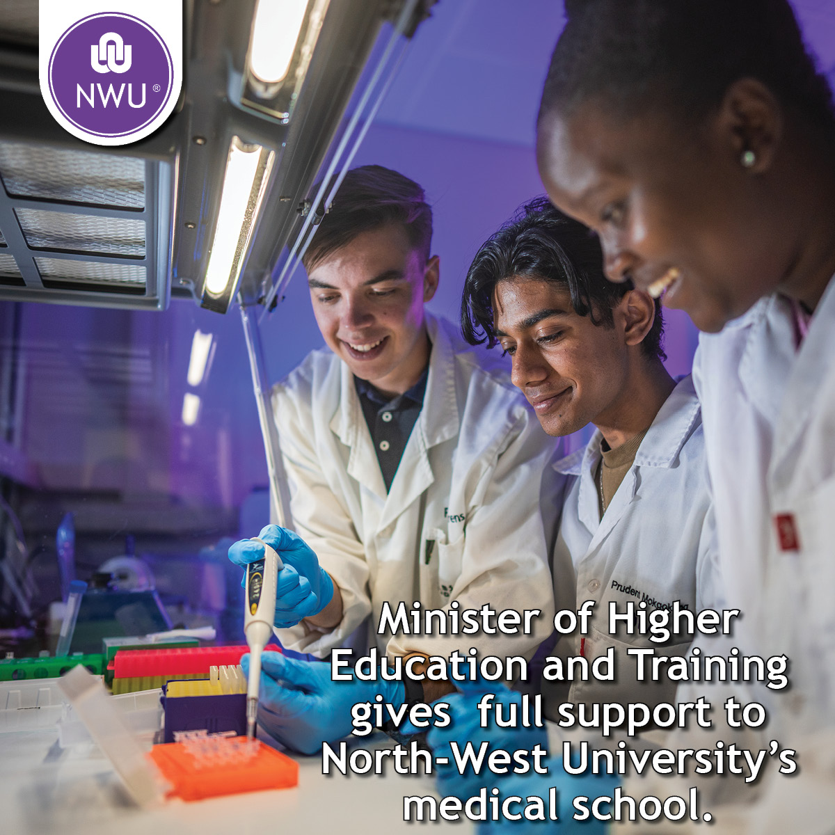 We’re thrilled to share that Dr Nobuhle Nkabane, Minister of Higher Education and Training, has officially endorsed the establishment of the NWU Medical School!

Learn more about this exciting development here: brnw.ch/21wQ4Tb

#NWUMedicalSchool #NWUExcellence