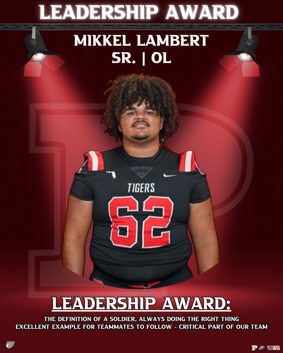 Palmetto Football (@palmettofball) on Twitter photo 𝑳𝑬𝑨𝑫𝑬𝑹𝑺𝑯𝑰𝑷 𝑨𝑾𝑨𝑹𝑫 🫡
<a href="/MikkelLambert_/">Mikkel Lambert</a>
The definition of a soldier, always doing the right thing. Excellent example for teammates to follow - critical part of our team 🐯💪
#TigerPride | #OneTownOneTeam 𝑳𝑬𝑨𝑫𝑬𝑹𝑺𝑯𝑰𝑷 𝑨𝑾𝑨𝑹𝑫 🫡
<a href="/MikkelLambert_/">Mikkel Lambert</a>
The definition of a soldier, always doing the right thing. Excellent example for teammates to follow - critical part of our team 🐯💪
#TigerPride | #OneTownOneTeam