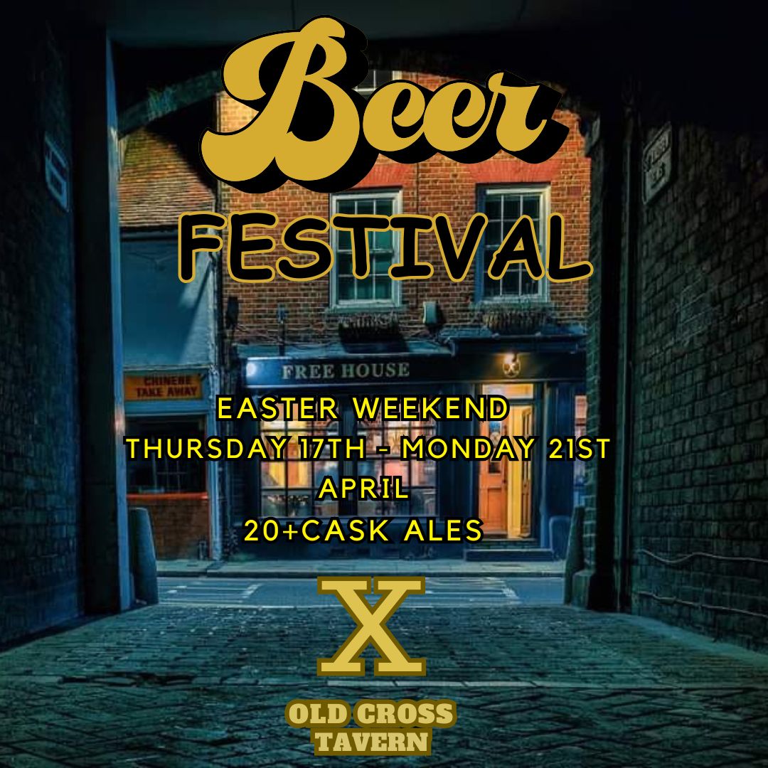 📷 Easter Cask Ale Festival at The Old Cross! 📷
Hop into Easter with us at The Old Cross for our Easter Cask Ale Festival, where we'll be serving over 20 exceptional cask ales! 

#EasterCaskAleFestival #CaskAles #RealAle #TheOldCross  #BeerFestival #EasterWeekend #DrinkLocal