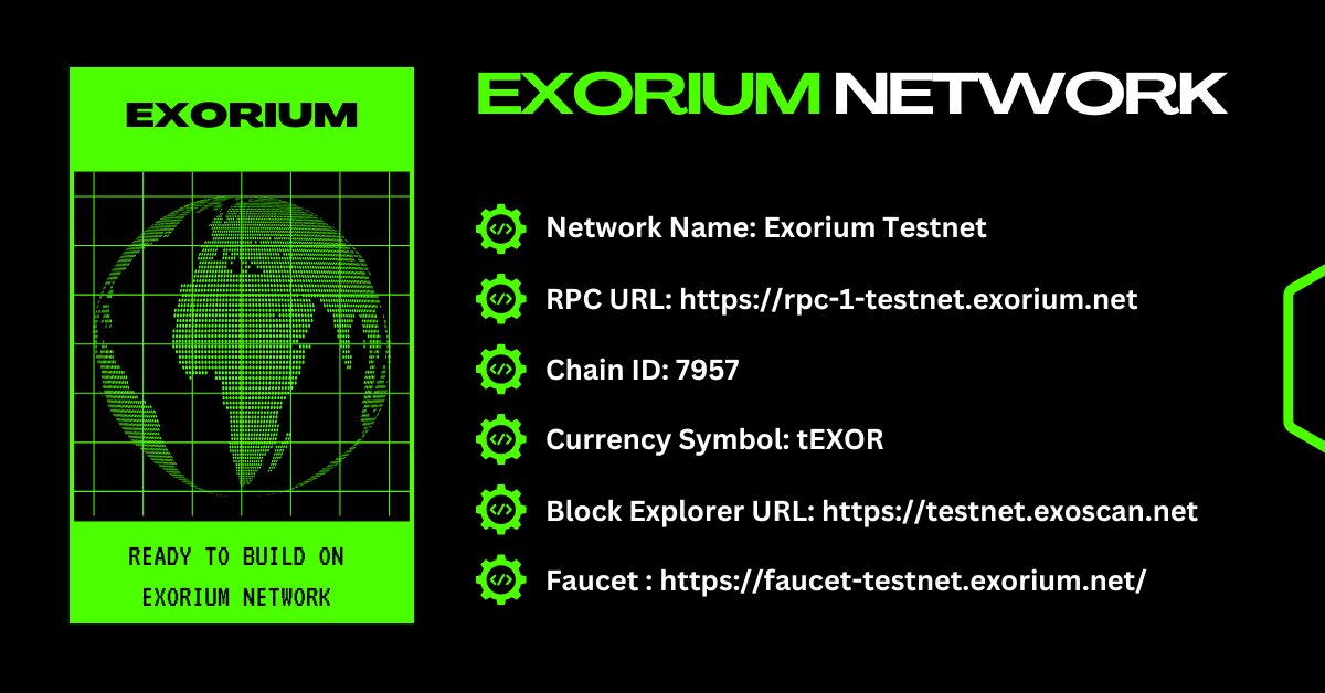 ExoriumNetwork's tweet photo. We're thrilled to announce the launch of the Exorium Testnet! Developers and innovators, it's time to experience the future of decentralized technology on our Layer 1 Blockchain.
Read More : https://t.co/2H2NEkmxIm
#Exorium #Blockchain #Layer1 https://t.co/wPFwY1JBFM
